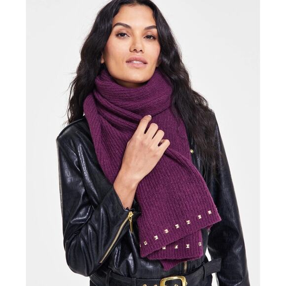 I.N.C. International Concepts Studded Scarf Women's One Size Plum Neck Warmer - Picture 1 of 1